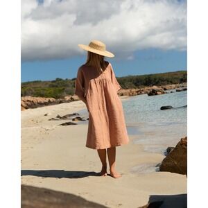Relaxed Midi Dress in Dusty Rose - Unbranded